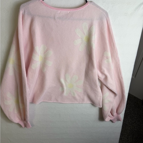 Ekouaer Women's Daisy 100% Polyester Long Sleeve Sweater Light Pink Large - Picture 2 of 7